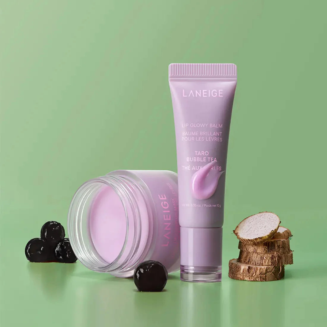 Laneige Lip Glowy Balm 10ml #taro Bubble Tea - Korean