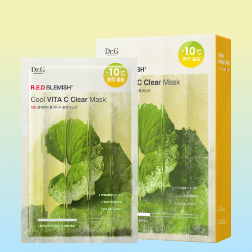 Dr.g Red Blemish Cool Vita c Clear Mask 30g x 10ea - Korean